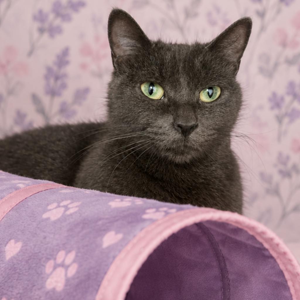 Sassy, a 4 years and 2 months old Grey Female Domestic Short Hair Cat