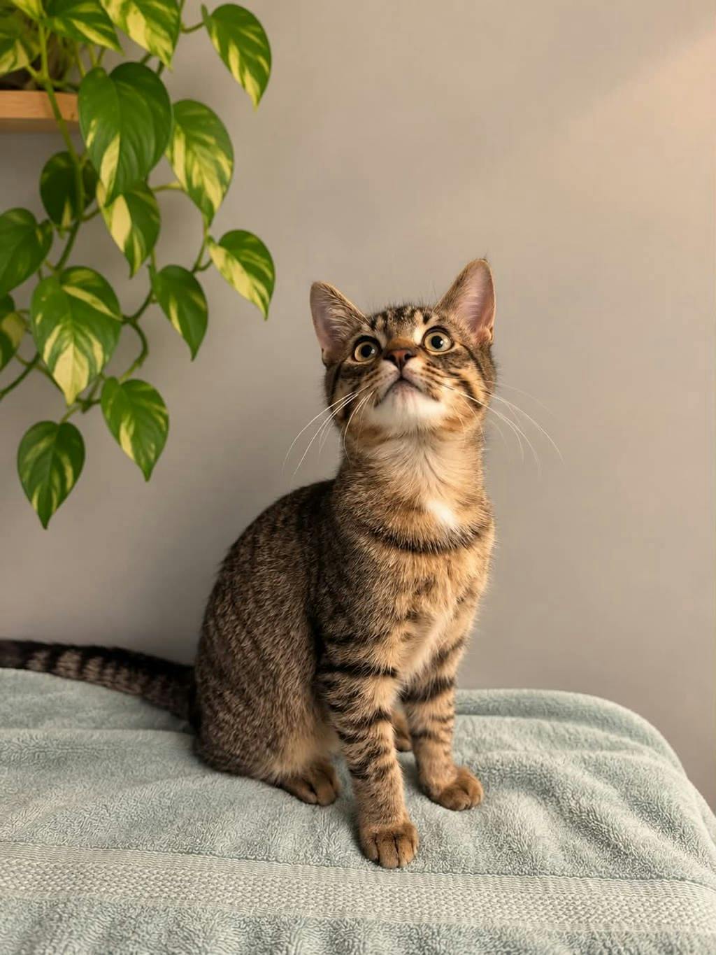 George, a 4 months old Brown Tabby Male Domestic Short Hair Kitten